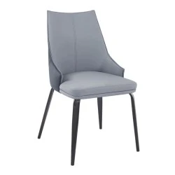 NORA Chair Metal Black Paint, Pu Light/Dark Grey NORA Chair Metal Black Paint, Pu Light/Dark Grey