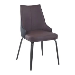 NORA Chair Metal Black Paint, Pu Dark Brown/Black NORA Chair Metal Black Paint, Pu Dark Brown/Black