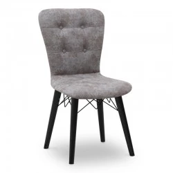 Palmira Megapap dining chair fabric color grey - black legs 47x44x88cm.