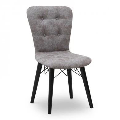 Palmira Megapap dining chair fabric color grey - black legs 47x44x88cm.