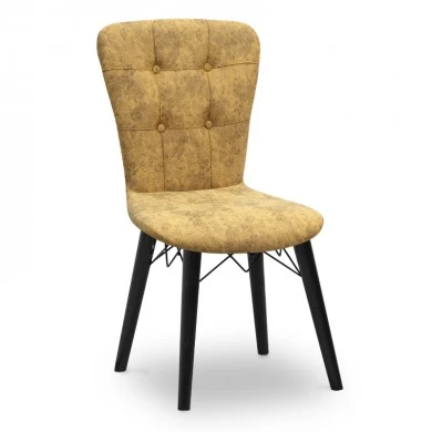 Palmira Megapap dining chair fabric color mustard - black legs 47x44x88cm.