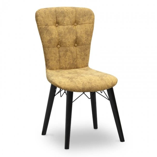Palmira Megapap dining chair fabric color mustard - black legs 47x44x88cm.