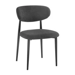 POINT Chair Black Metal, Teddy Black Fabric POINT Chair Black Metal, Teddy Black Fabric