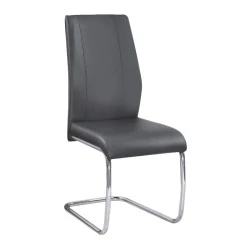 Tulip chair with chrome frame and Pu coating in black color 43x57x98cm.
