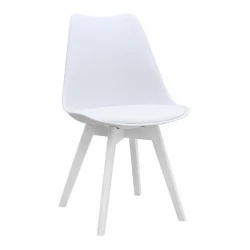 Viva Megapap PP - PU dining chair in white color 48.5x54x80cm.