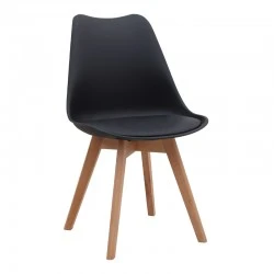 Viva Megapap PP - PU dining chair in black color 48.5x54x80cm.