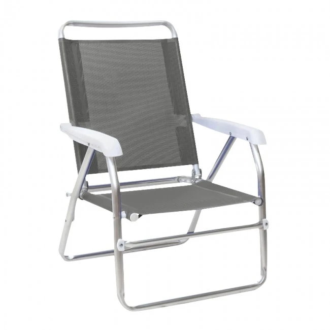 Alu Megapap aluminum beach chair in grey color 54x52x80cm.