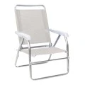 Alu Megapap aluminum beach chair in white color 54x52x80cm.
