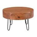 KARIM Coffee Table d.70x42 Acacia Natural Finish (Black Paint)