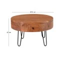 KARIM Coffee Table d.70x42 Acacia Natural Finish (Black Paint)