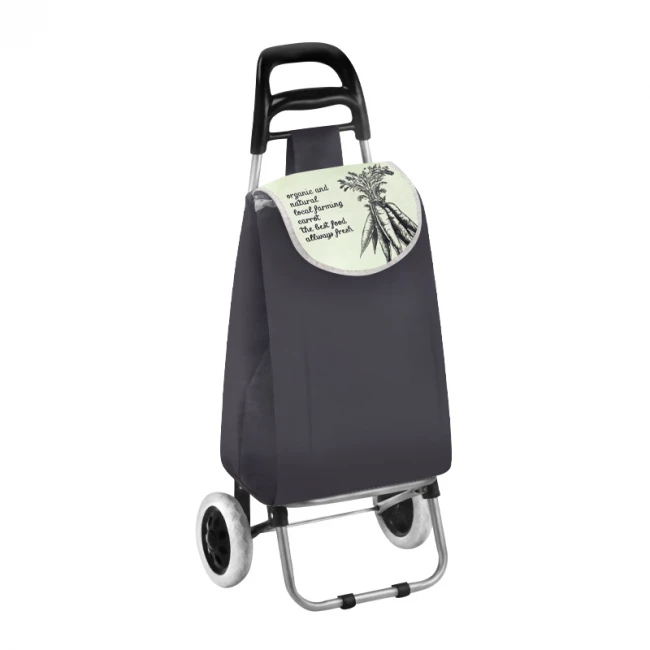 Καρότσι λαϊκής μεταλλικό πτυσσόμενο 33 λίτρα χρώμα γκρι 35x28x95εκ.