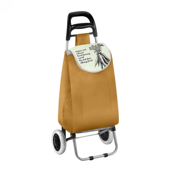 Καρότσι λαϊκής μεταλλικό πτυσσόμενο 33 λίτρα χρώμα κίτρινο 35x28x95εκ.