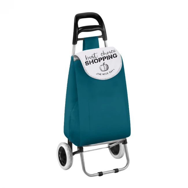 Καρότσι λαϊκής μεταλλικό πτυσσόμενο 33 λίτρα χρώμα πετρόλ 35x28x95εκ.