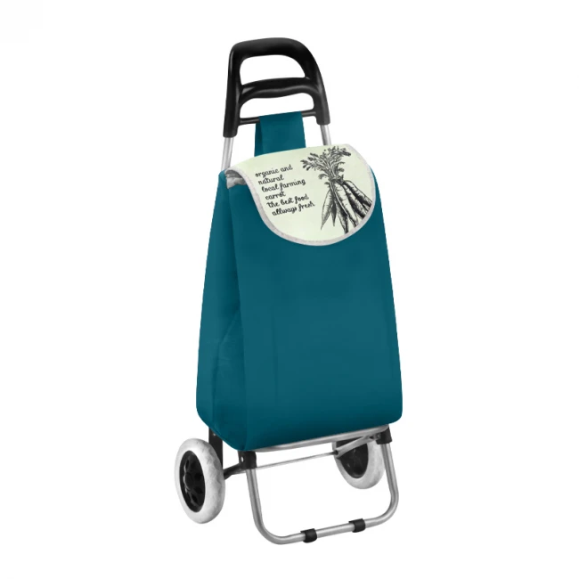 Καρότσι λαϊκής μεταλλικό πτυσσόμενο 33 λίτρα χρώμα πετρόλ 35x28x95εκ.