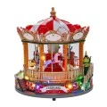 CHRISTMAS CAROUSEL ANIMATED WITH BATTERY LIGHTS 22.5X22.5X23.5CM