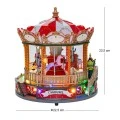 CHRISTMAS CAROUSEL ANIMATED WITH BATTERY LIGHTS 22.5X22.5X23.5CM