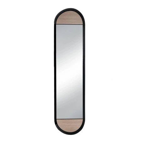 WOOD AND METAL WALL MIRROR 30.5X4X120CM.