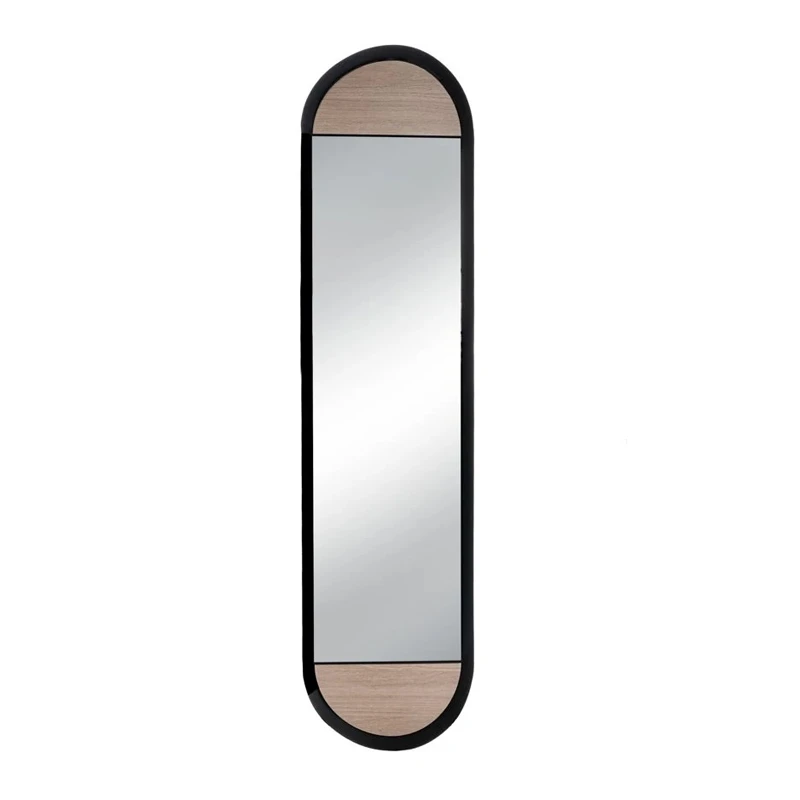 WOOD AND METAL WALL MIRROR 30.5X4X120CM.