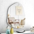Denza Megapap wall mirror in white color 100x80x2,2cm.