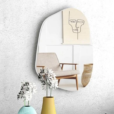 Denza Megapap wall mirror melamine in white color 50x70x2,2cm.