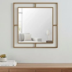 Corner Megapap aluminiuml wall mirror in gold color 58,6x2x58,6cm.