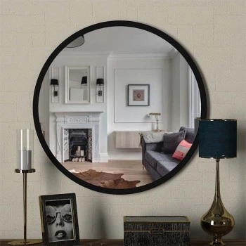Glob Μegapap melamine mirror in black color 59x2x59cm.