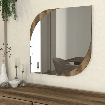 Καθρέπτης τοίχου Lava Μegapap χρώμα καρυδί 70x2,2x70εκ.