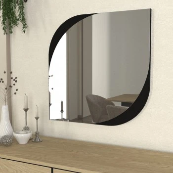 Lava Megapap melamine mirror in black color 70x2.2x70cm.