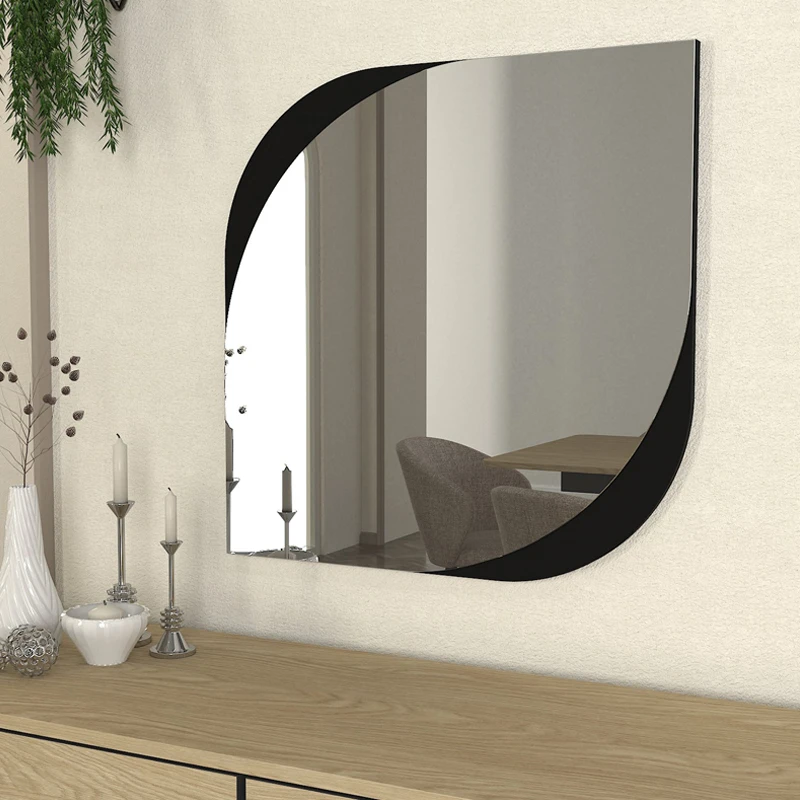 Lava Megapap melamine mirror in black color 70x2.2x70cm.