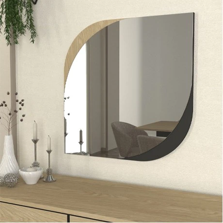 Καθρέπτης τοίχου Lava Μegapap χρώμα rota oak - ανθρακί 70x2,2x70εκ.