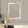 Selinos Megapap melamine mirror in sandstone - rota oak color 65x2.2x85cm.