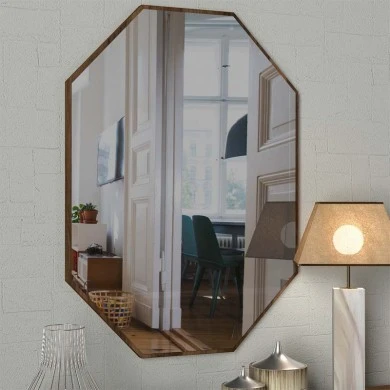 Ursula Μegapap melamine mirror in walnut color 45x2x70cm.