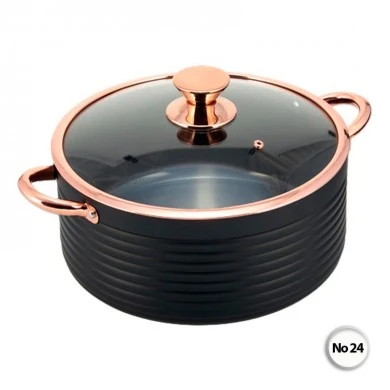 Pot with non-stick lid made of aluminum bronzed No24