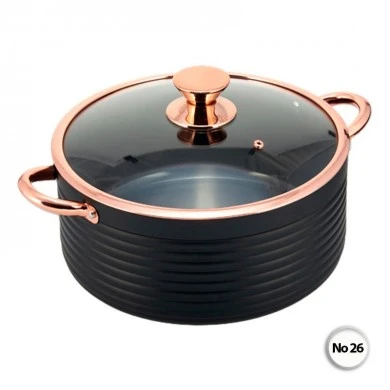 Pot with non-stick lid made of aluminum bronzed No26