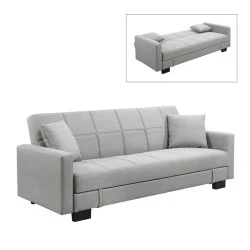 KELSO Sofabed w/Storage Fabric Light Grey KELSO Sofabed w/Storage Fabric Light Grey