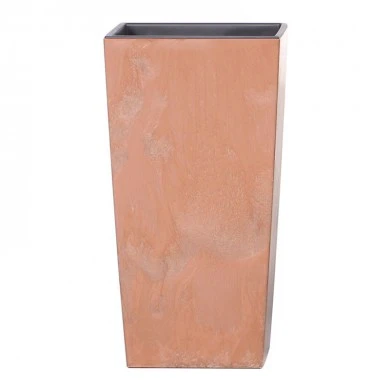TERRACOTTA PLASTIC PLANTER URBI SQUARE BETON EFFECT 40X40X75 CM