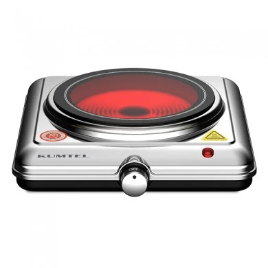 Single ceramic cooktop KUMTEL HC-1001 silver color 1200W