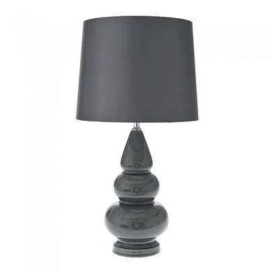 CERAMIC ARMY GREEN TABLE LAMP W FABRIC SHADE D34x62CM