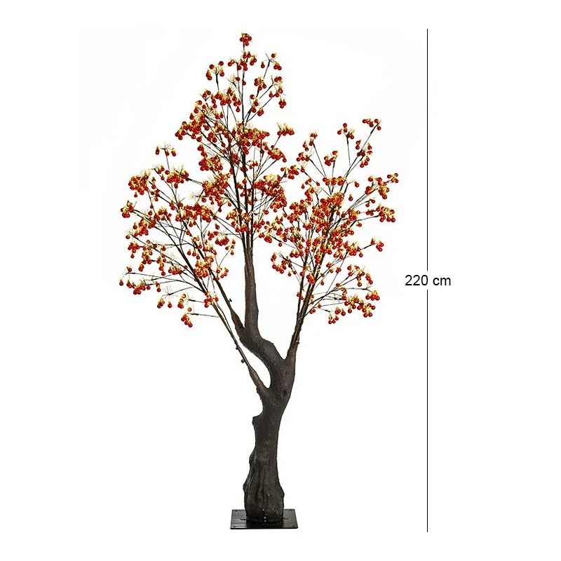 ILLUMINATED XMAS TREE 220CM WITH 3840 WARM WHITE LED ON METAL BASE 30X30CM
