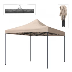 Κιόσκι - Gazebo Bari Megapap πτυσσόμενο μεταλλικός σκελετός - αδιάβροχο ύφασμα χρώμα της άμμου 3x3x3,10m.