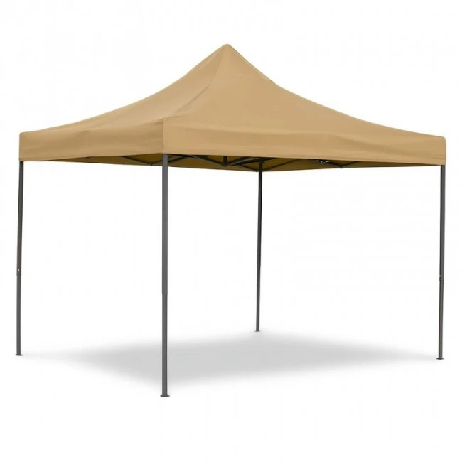 Kiosk with metal frame and waterproof fabric in sand color 3x3m