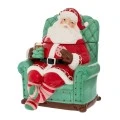 RED GREEN RESIN SANTA ON SOFA 21Χ23Χ26.5CM