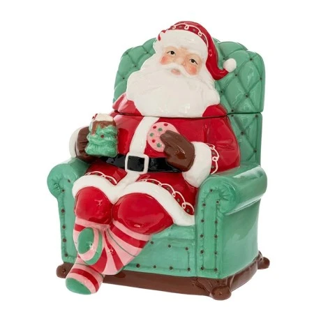 RED GREEN RESIN SANTA ON SOFA 21Χ23Χ26.5CM