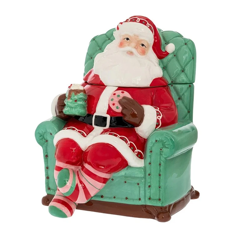 RED GREEN RESIN SANTA ON SOFA 21Χ23Χ26.5CM