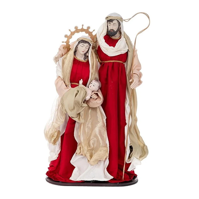 XMAS HOLY FAMILY FIGURINES 90CM IN RED COLOR