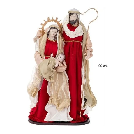 XMAS HOLY FAMILY FIGURINES 90CM IN RED COLOR