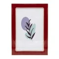 RED WITH GOLD COVER METAL PHOTO FRAME WITH LIQUID GLASS EFFECT 17X12CM