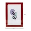RED WITH GOLD COVER METAL PHOTO FRAME WITH LIQUID GLASS EFFECT 17X12CM