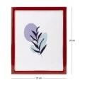 RED WITH GOLD COVER METAL PHOTO FRAME WITH LIQUID GLASS EFFECT 28X23CM