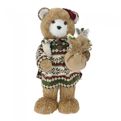 BROWN BEAR WITH RED HAT 20X24X41CM